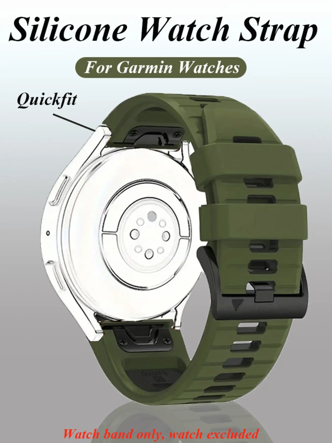22mm/26mm Sports Silicone QuickFit Strap, Watch Straps, Adjustable Replaceable Strap, For Garmin Fenix 8/E 47mm/Fenix 7 7Pro 6 6Pro 5 Plus/Fenix 7X 7X Pro 6X 6X Pro 5X Plus 3 3HR/Epix Gen 2 And Other Smartwatch Accessories, Soft Durable Watchband