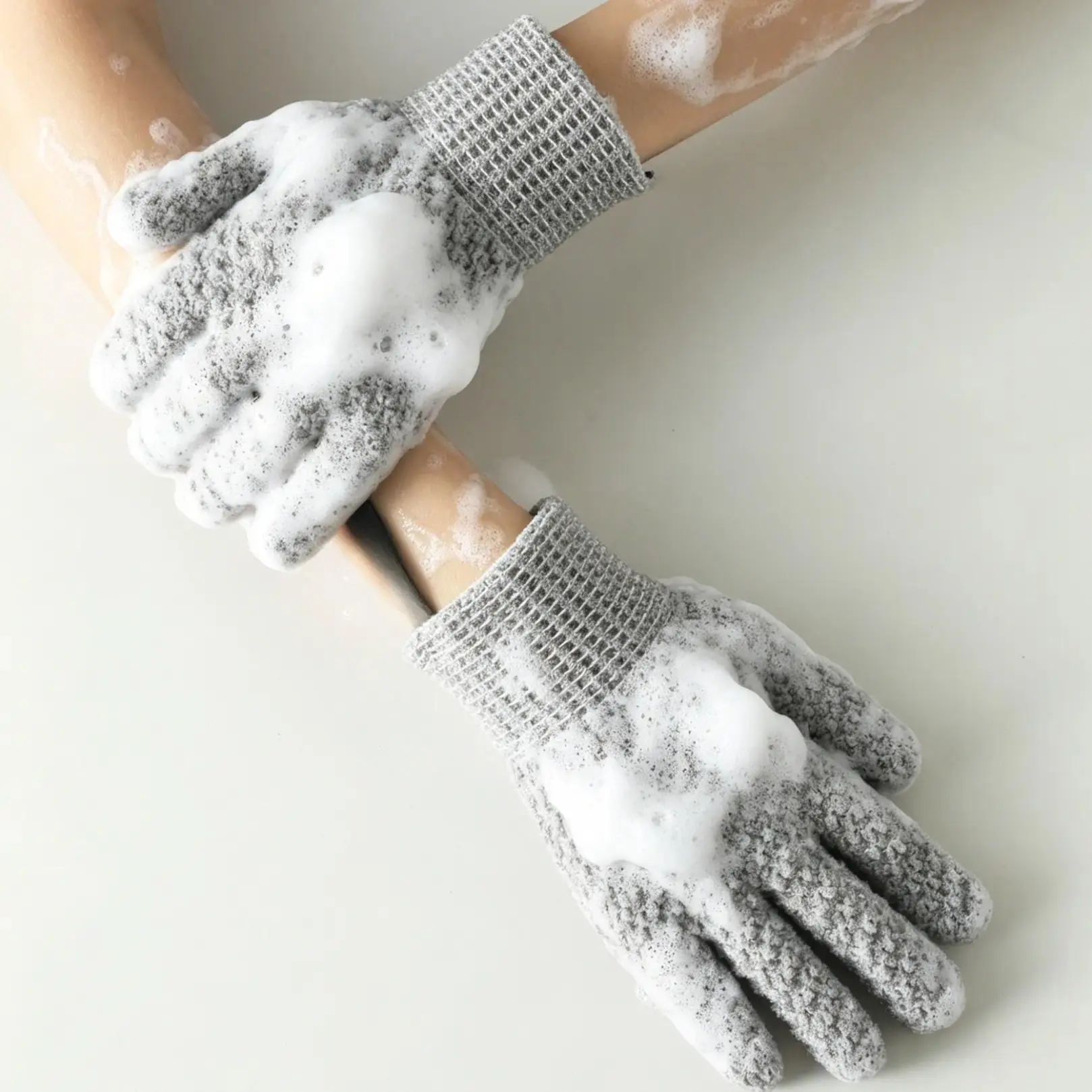 Five‑Finger Exfoliating Bath Glove, Textured Body Scrub Mitt, Gentle Skin Cleansing Tool For Shower, Reusable Unisex Bath Accessory For Daily Home Bathing Routine