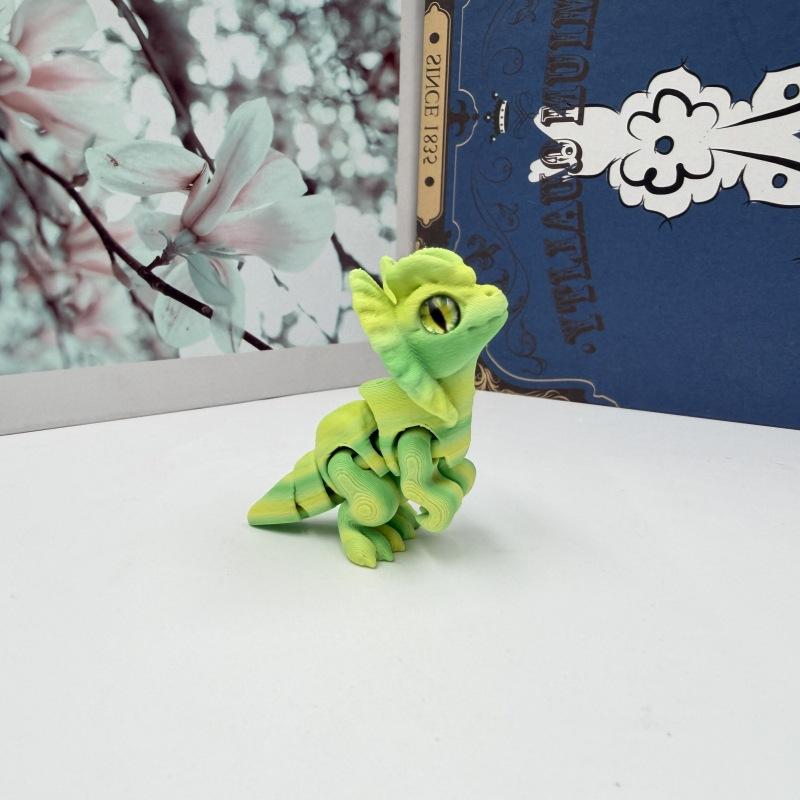 3D Printed Toy Dual Spine Dragon Jurassic Jointed Action Figure, Realistic Fun Display Piece, Creative Handmade Model