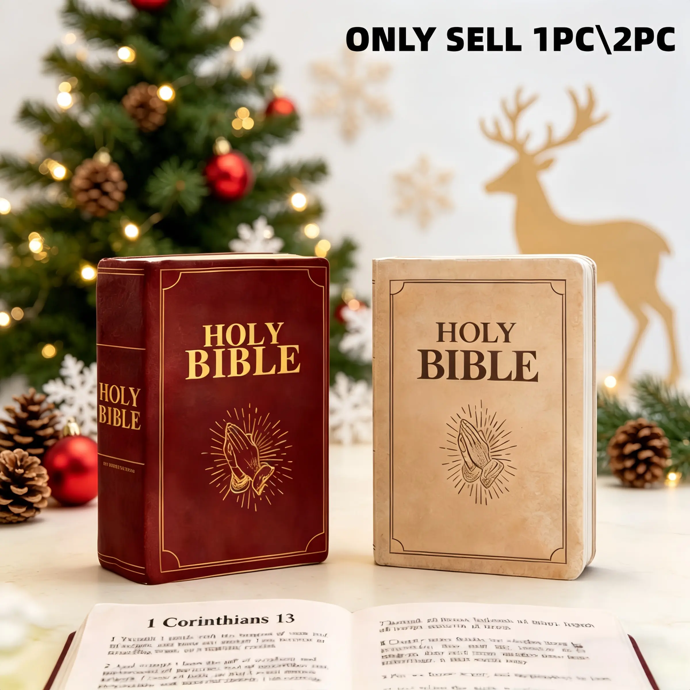1pcs/2pcs/set Holy Bible Pillow Book Set, Gift Ready, Bible Verse Included, Corinthians Chapter 13 Song of Love, Easter Valentine Mother's Day Thanksgiving Meaningful Gifts for Girlfriend Colleague Senior