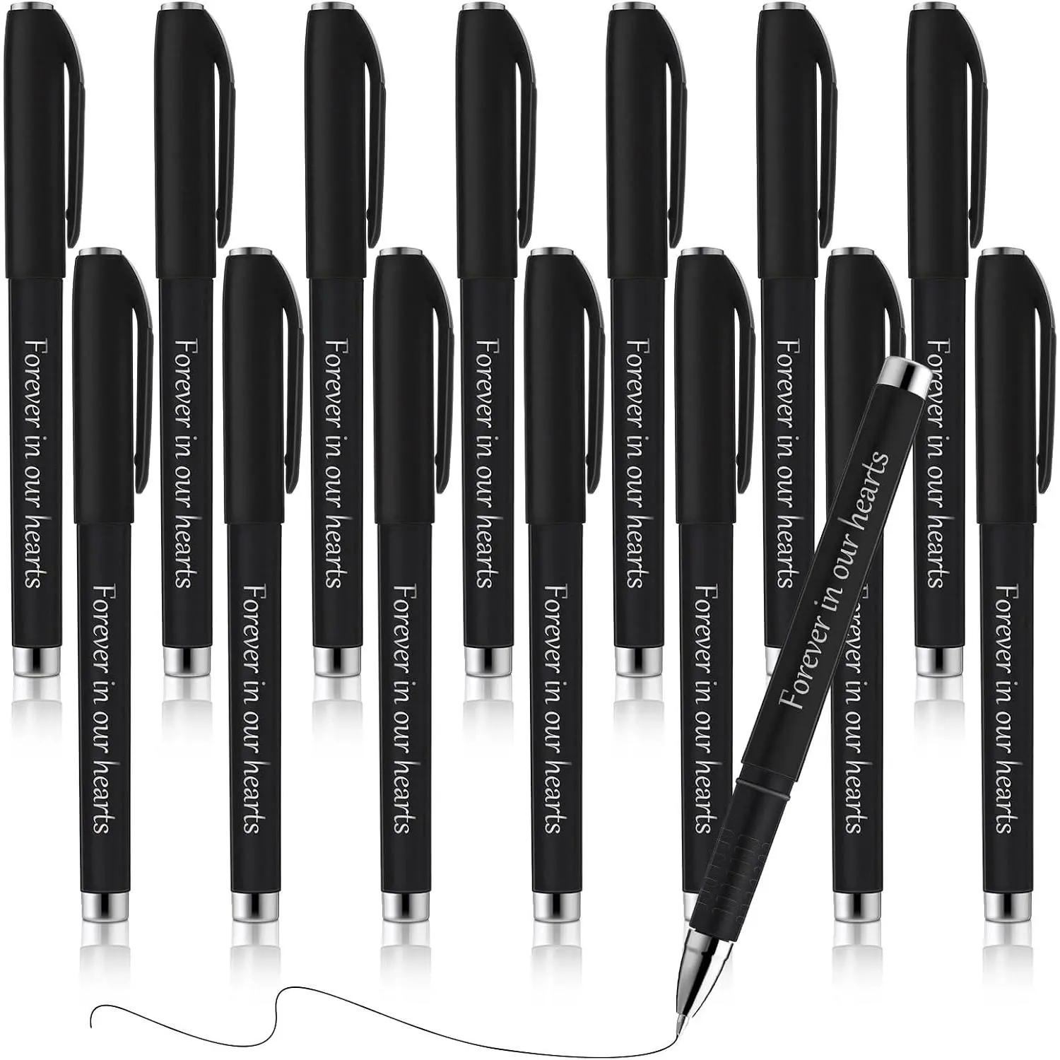 Memorial Ballpoint Pens Funeral Guest Pens Ballpoint Pens Memorial Service Guest Pens for Mourning Funeral Memory Condolence Guest Book Writing Funeral Supplies(15 Pcs)