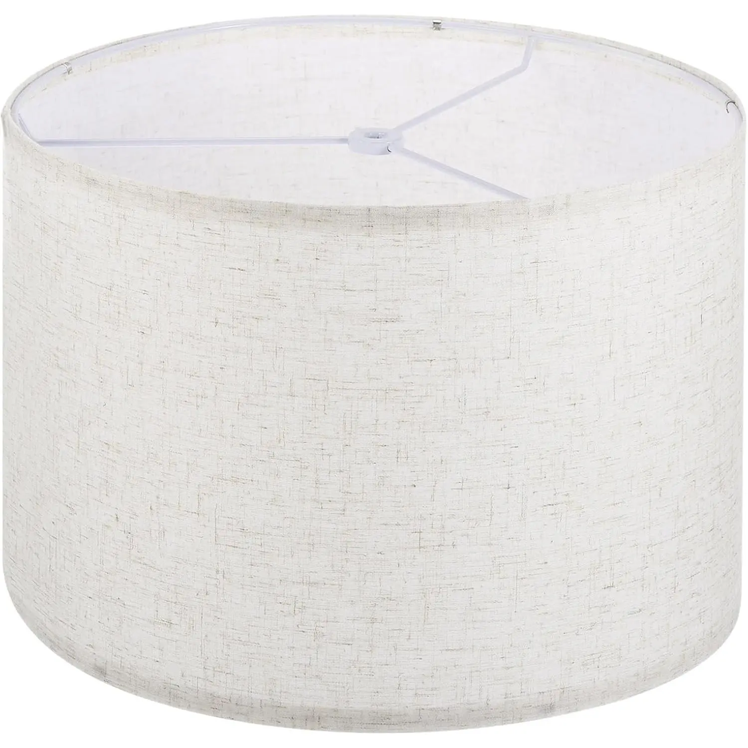 13"x13"x9" Beige Linen Round Drum Lamp Shade, Easy Assembly Lampshade for Table Lamps, Floor Lamps and Bedside Lamps