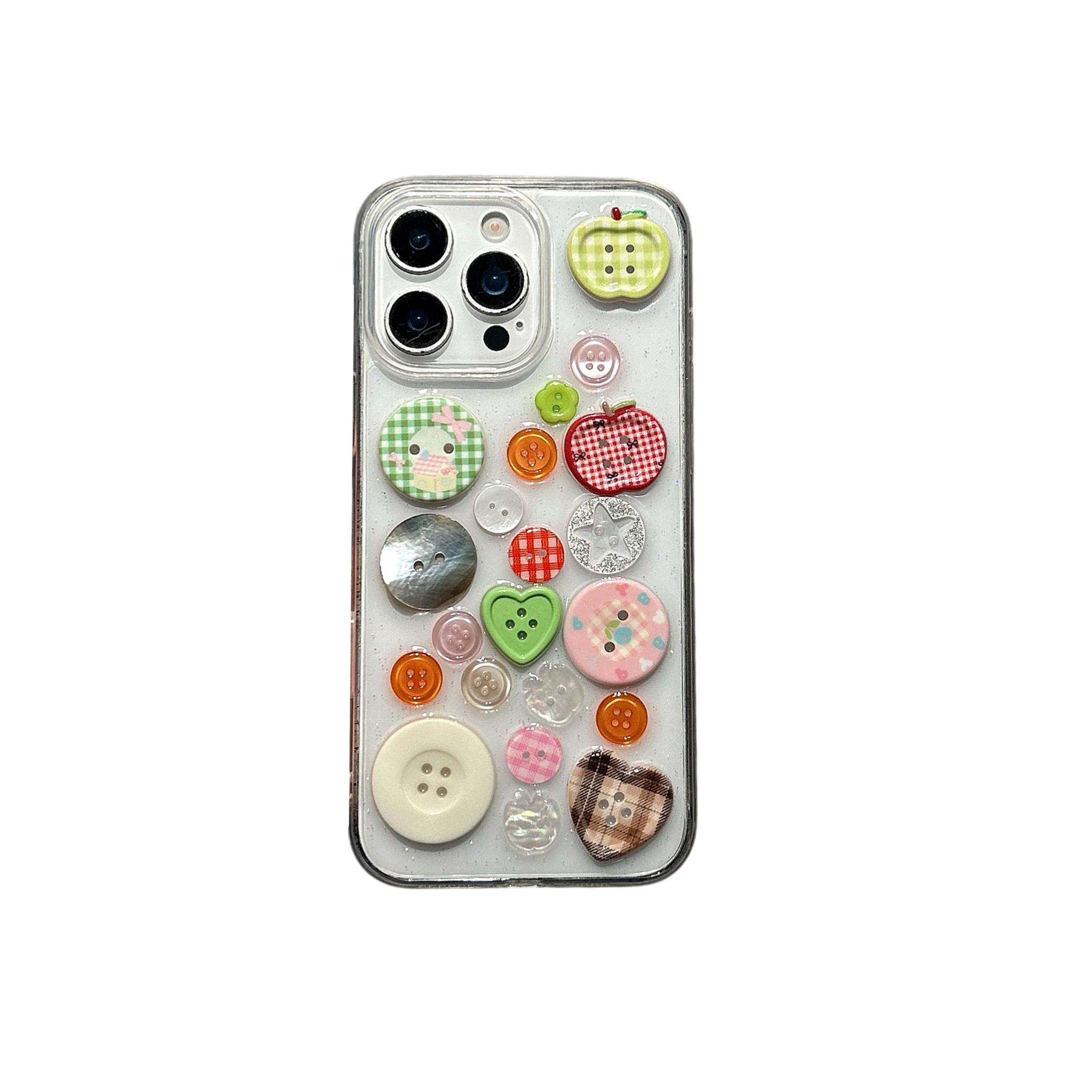 3D Button  Phone Case For iPhone 17 16 15 14 13 12 11 16 Pro Max 14 15 16 Plus Silicone Clear Transparent Protector Cover