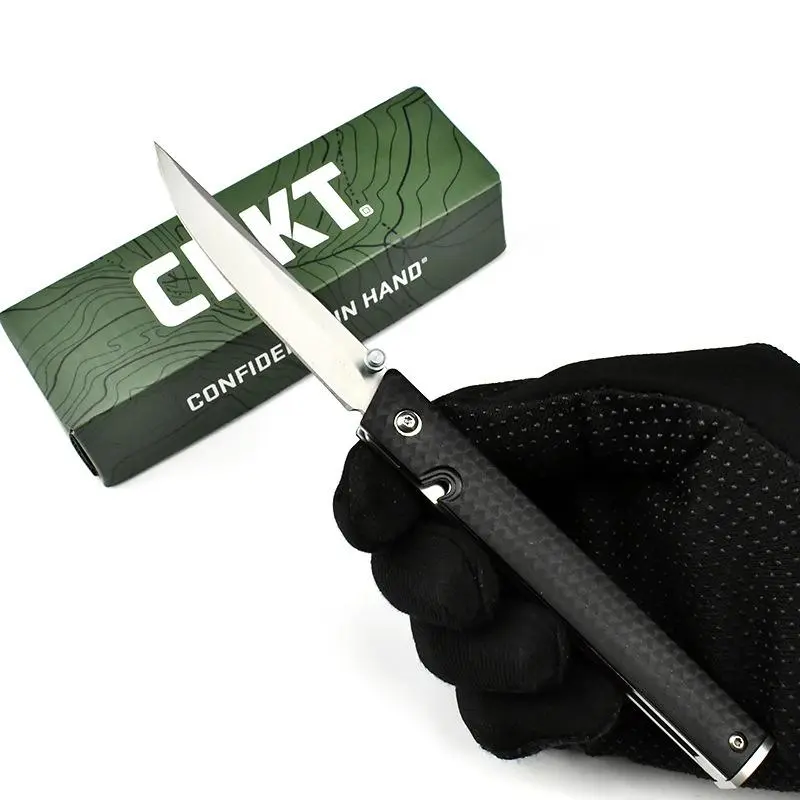 7.48" Slim Pen-Style Folding Knife | Stainless Steel Elegant Blade with Black G10 Handle | Thumb Stud Opening & Pocket Clip | Modern EDC Everyday Carry Utility Tool