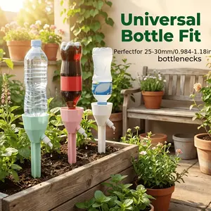 3/6pcs Automatic Drip Irrigation System, Adjustable Flow Plant Watering Pins, No External Power, Plastic Kit for Indoor/outdoor Pots, Balcony Garden