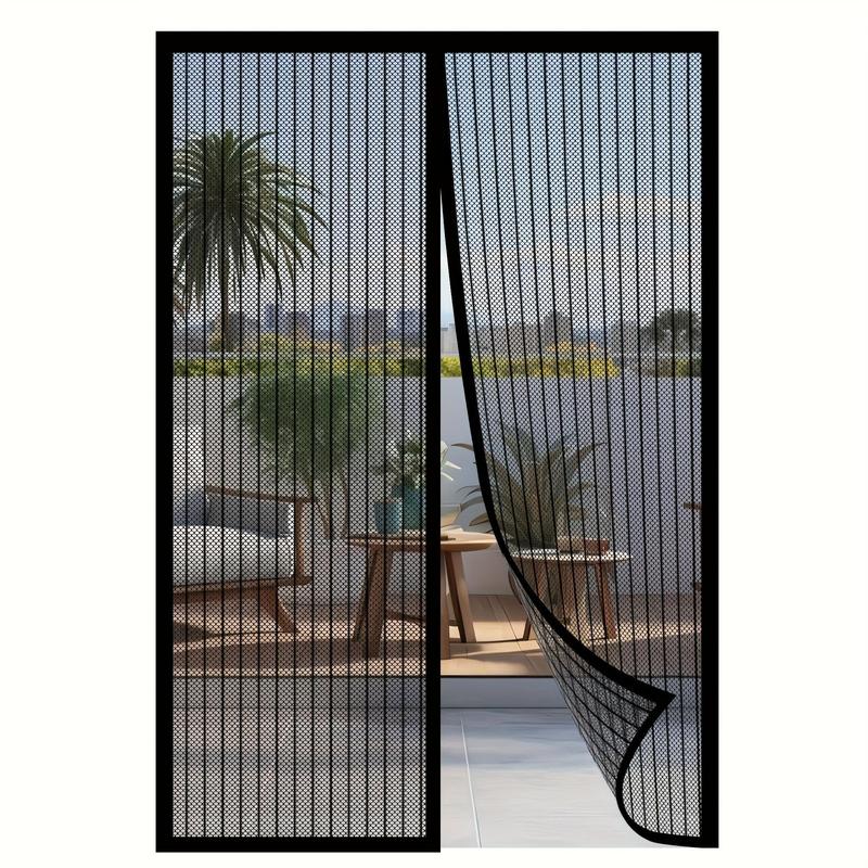 Self-Sealing Magnetic Screen Door with Heavy-Duty Nylon Mesh & Magnets - Hands-Free Insect Protection, Easy Magnetic Strips Installation for Patio, Balcony, Indoor/Outdoor Use, Patio Mosquito Barrier, Functional Door Design, Durable Mesh Material, Balcony