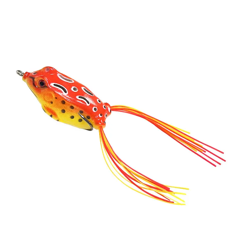 Topwater Frog Lure Kit, Long Cast Weedless Hollow Body Frog Bait, Realistic Artificial Frog Lures for Snakehead & Bass Freshwater Fishing Tackle