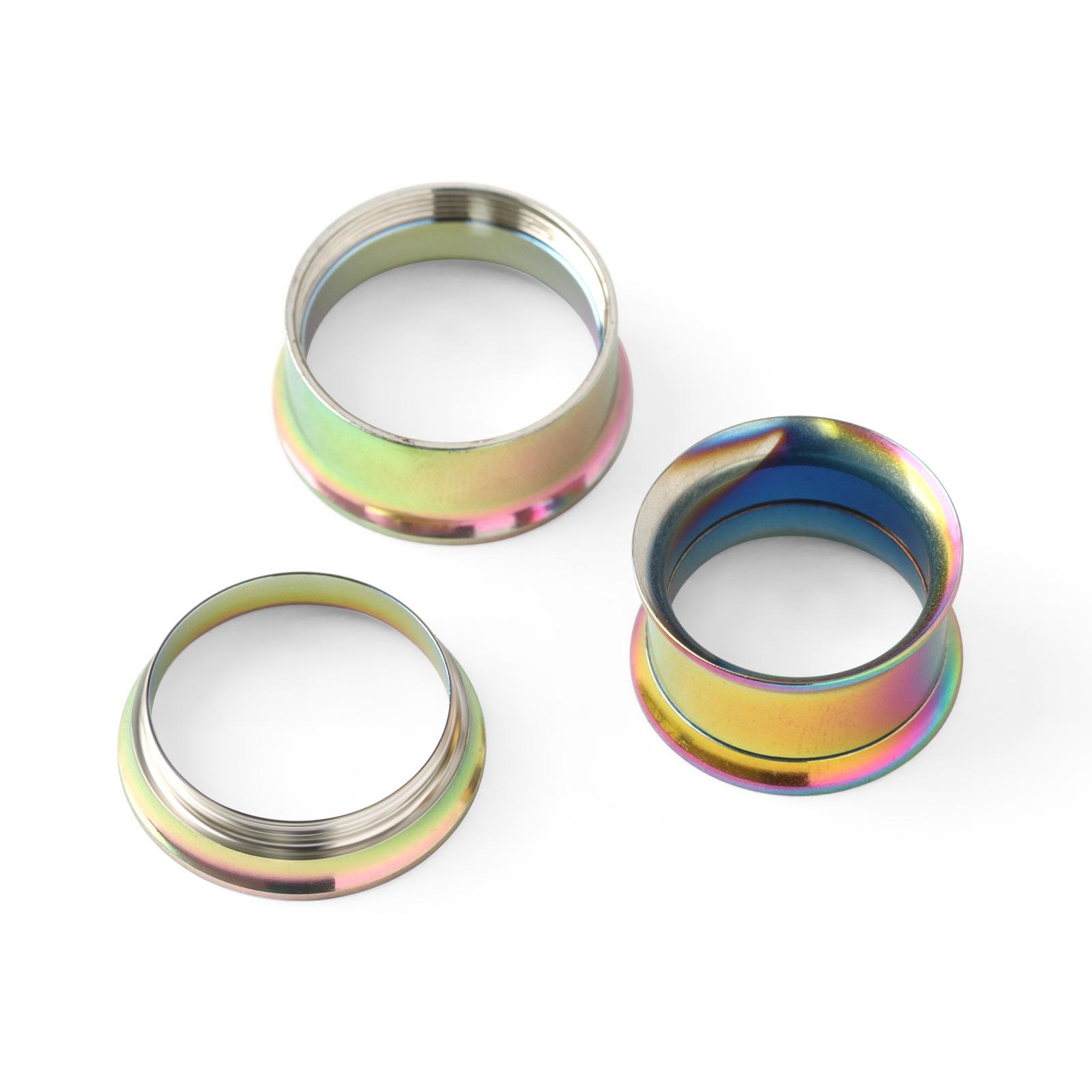 316L Stainless Steel Double Flared Ear Gauges Set, 2G-00G Ear Tunnels Plugs, Hypoallergenic Ear Stretching Jewelry for Women Men