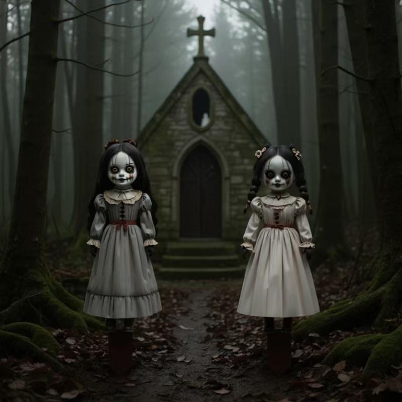 Halloween Decorations Set, 2 Large Plastic Horror Dolls, Outdoor Garden Flags, Yard Signs, Party Lawn Decor, Halloween Home Supplies