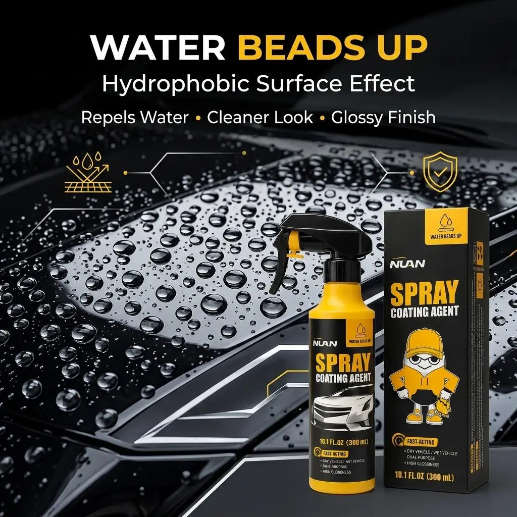 Spray coating agent；NUAN nano car coating sprayNano Car Coating Spray – Fast, durable, hydrophobic, shields paint, prevents fading, perfect for everyday car maintenance.-MY0522