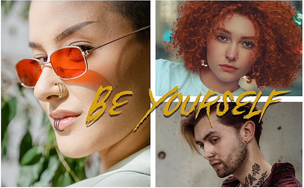 FASACCO 5 Count 20G 18G 16G Nose Rings Hoop Set Double Triple 316L Surgical Steel Nose Hoop Helix Septum Piercing Cartilage Hoop for Women Trendy