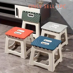 9 Inch Foldable Step Stool, 300 Lbs Load Capacity Non-Slip Footrest with Handle, Plastic Folding Step Stool for Home Use
