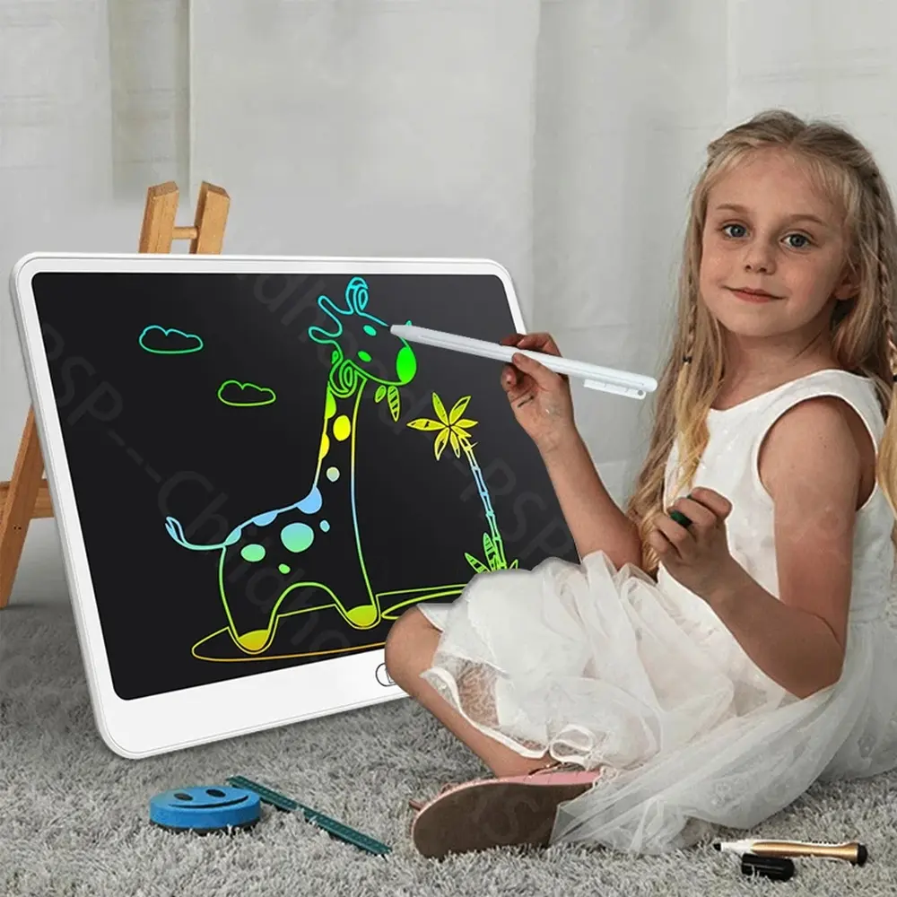 Kids LCD Writing Tablet - Plastic Unisex Educational Toy with 11/13/16 in Reusable Surface, Reusable Drawing Board Gift for 3-8 Year Old Boys Girls (White)