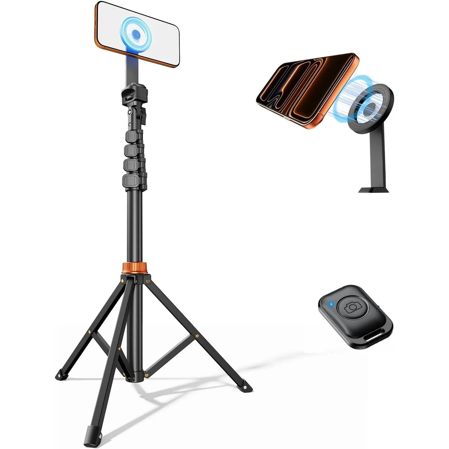 66"  Phone Tripod, Tripod for  with Remote &   Holder for Magsafe,  Cell Phone Tripod for Video Recording