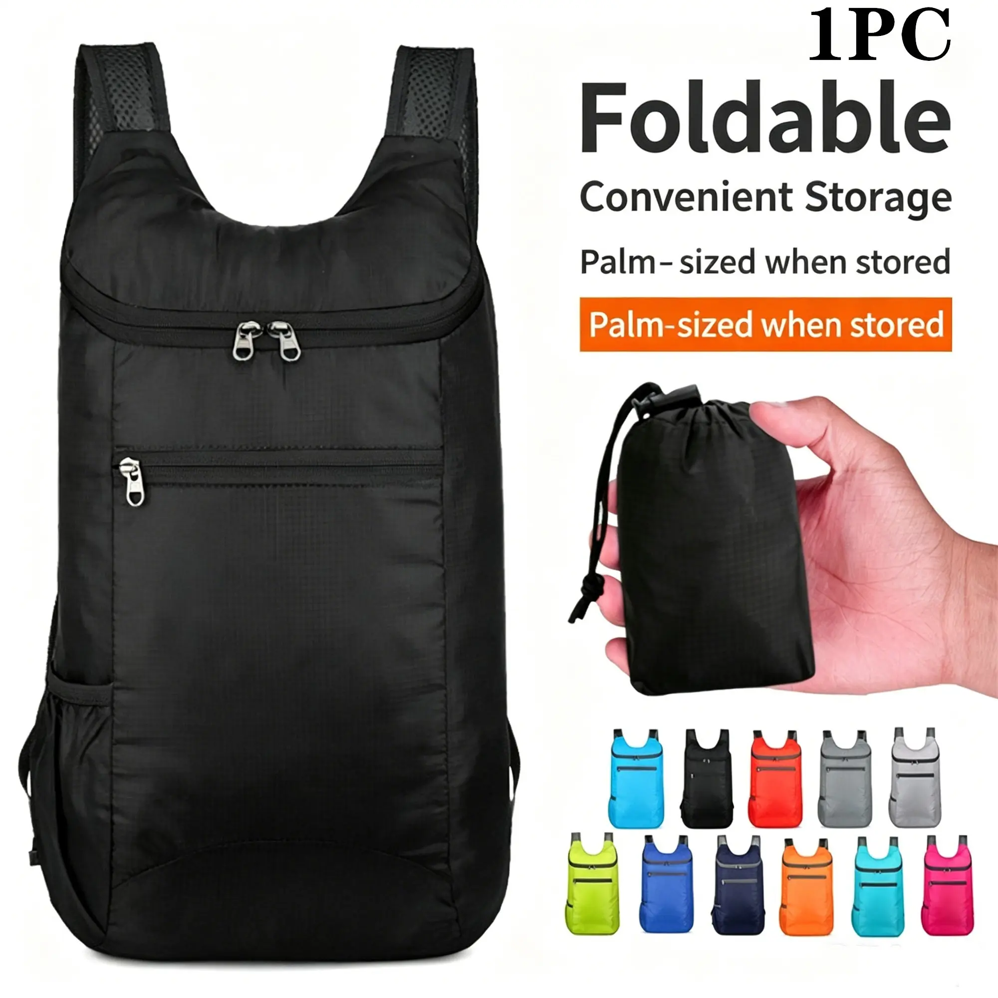 Lightweight Foldable Backpack, Portable Storage Skin Bag, Outdoor Hiking Travel Backpack, Unisex Mini Waterproof Small Bookbag, Portable Packs