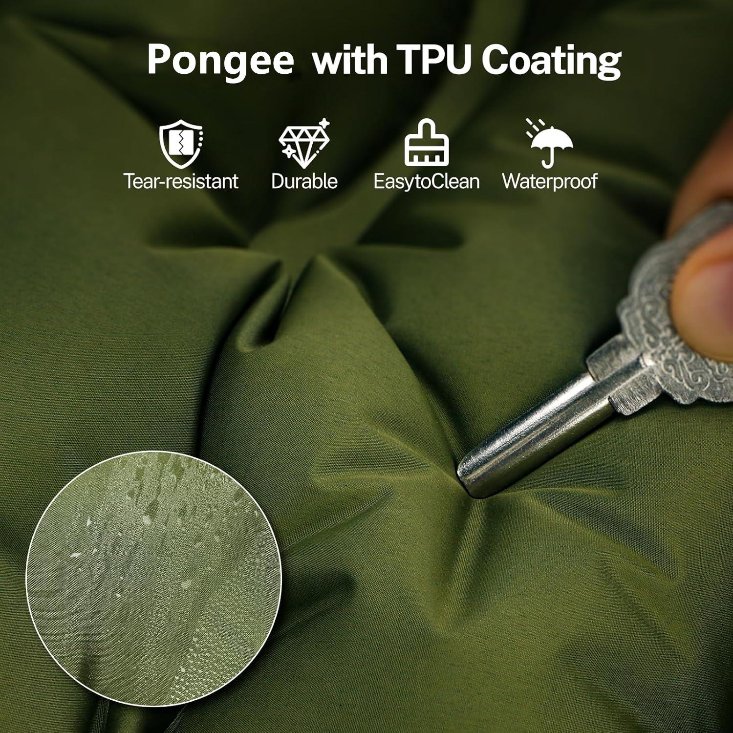 Camping Sleeping Pad with Pillow, Inflatable Sleeping Mat with Built-in Foot Pump, Portable Lightweight Sleeping Bed for Backpacking, Hiking, Traveling, Self Inflating Bed