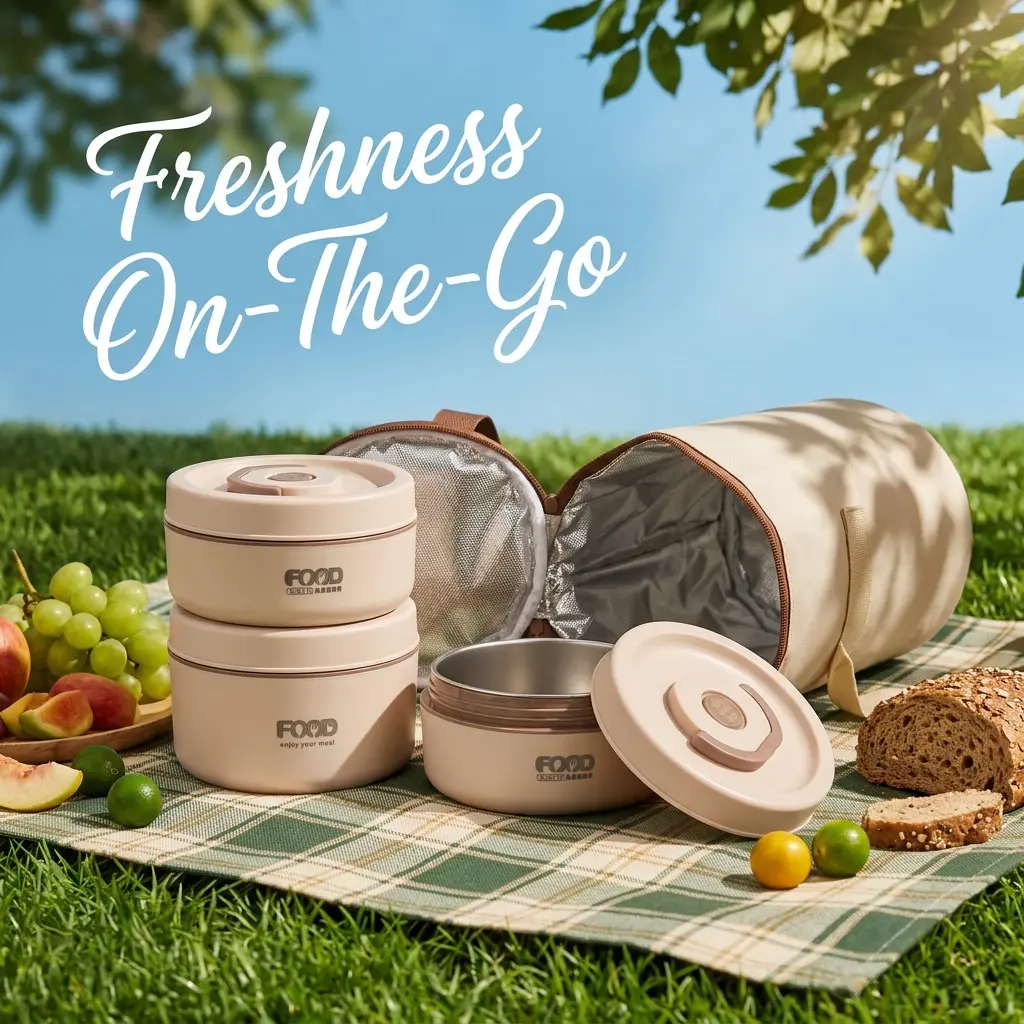 Three-Layer Stainless Steel Lunch Box, Insulated Portable Bento, Insulated Food Container with Lid, Ideal for School and Camping, Student Meal Box
