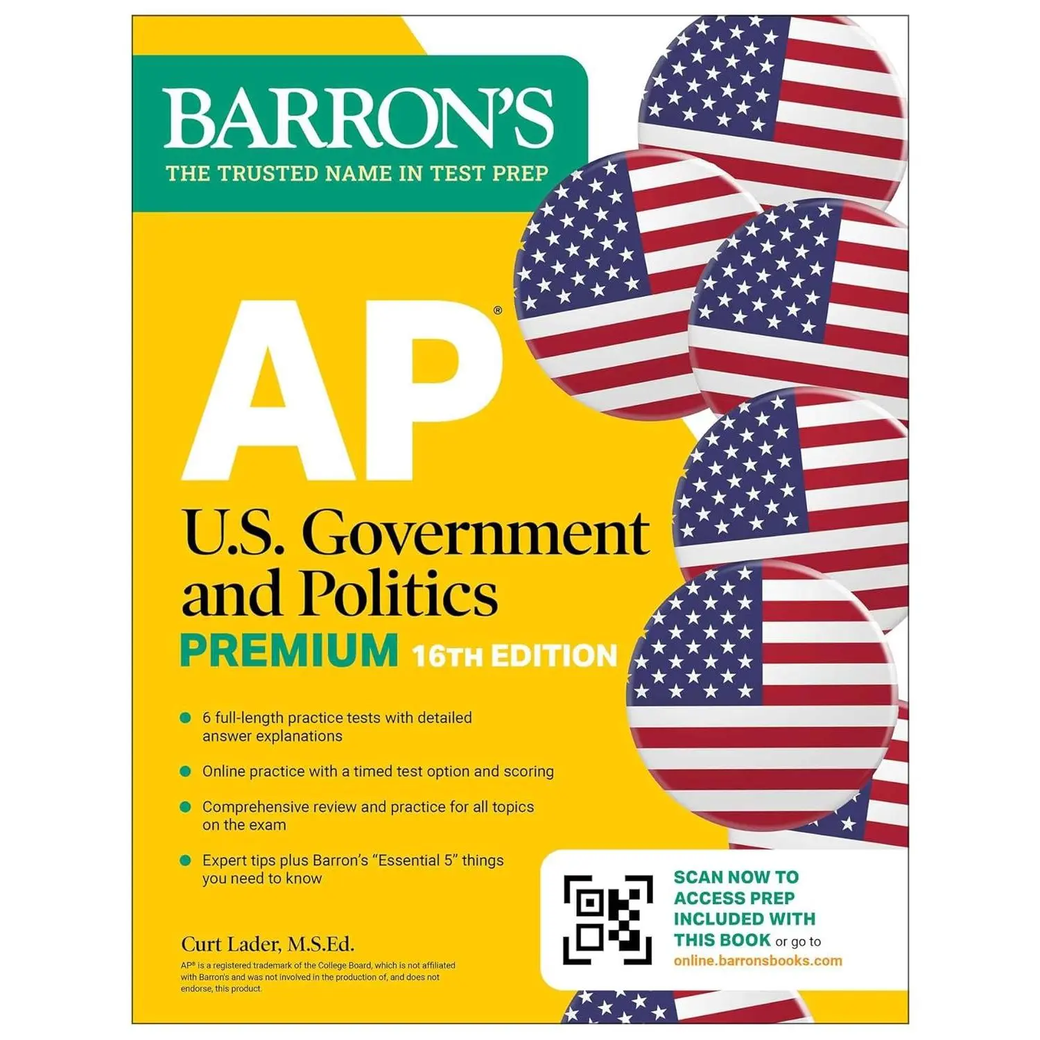 AP U.S.  and Politics , Sixteenth Edition: Prep Book with 6 Practice Tests + Comprehensive Review +  Practice (2026) (Barron's AP Prep) - Paperback