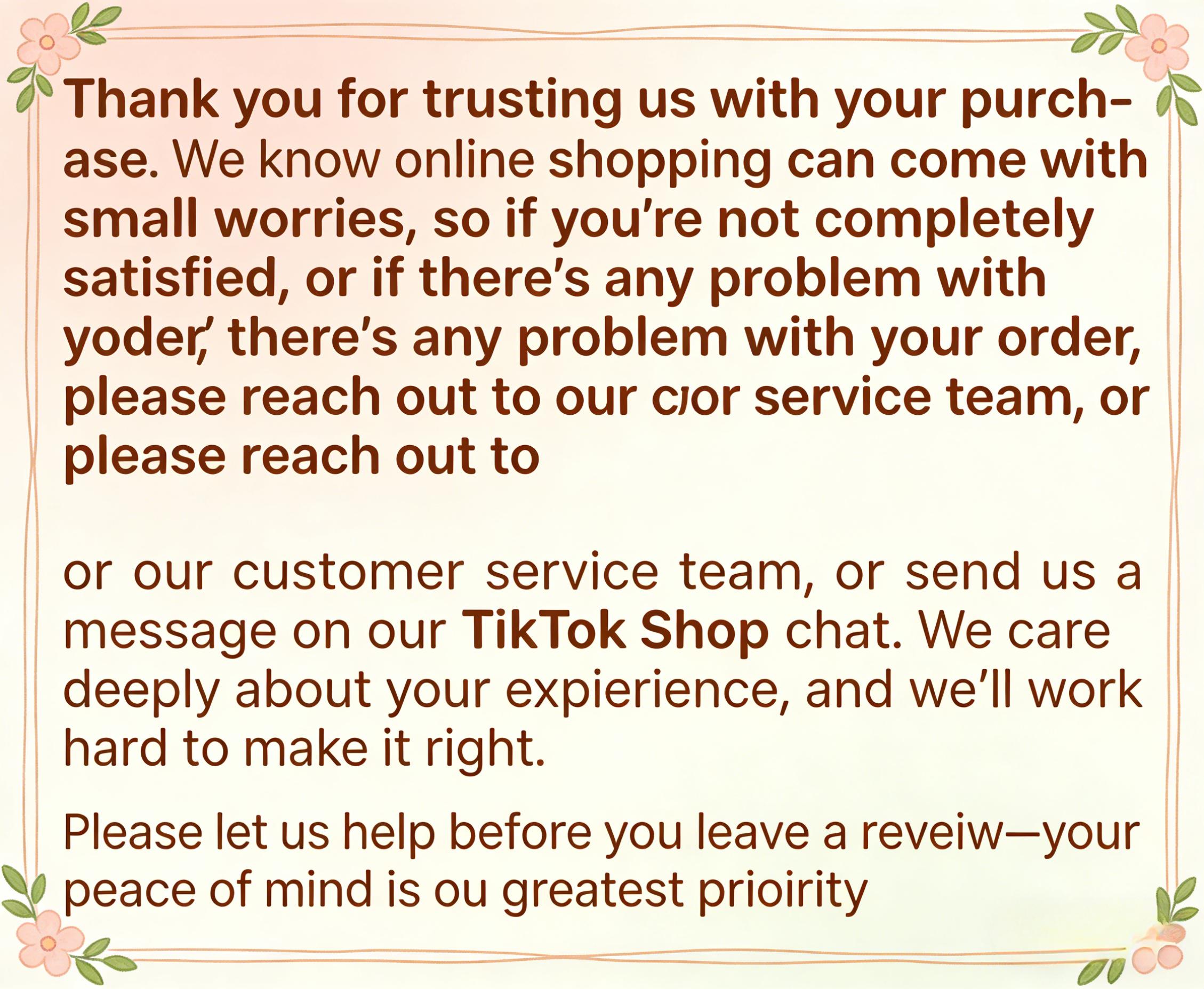 Priority packaging and delivery, please contact customer service.