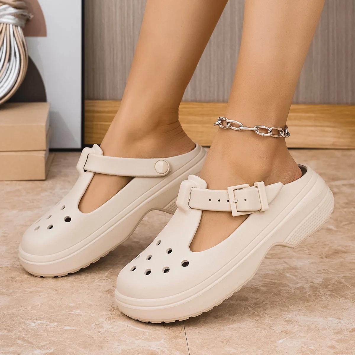 2025 Women's Summer Mary Jane Clogs EVA One-piece Slippers Sandals Footwear
