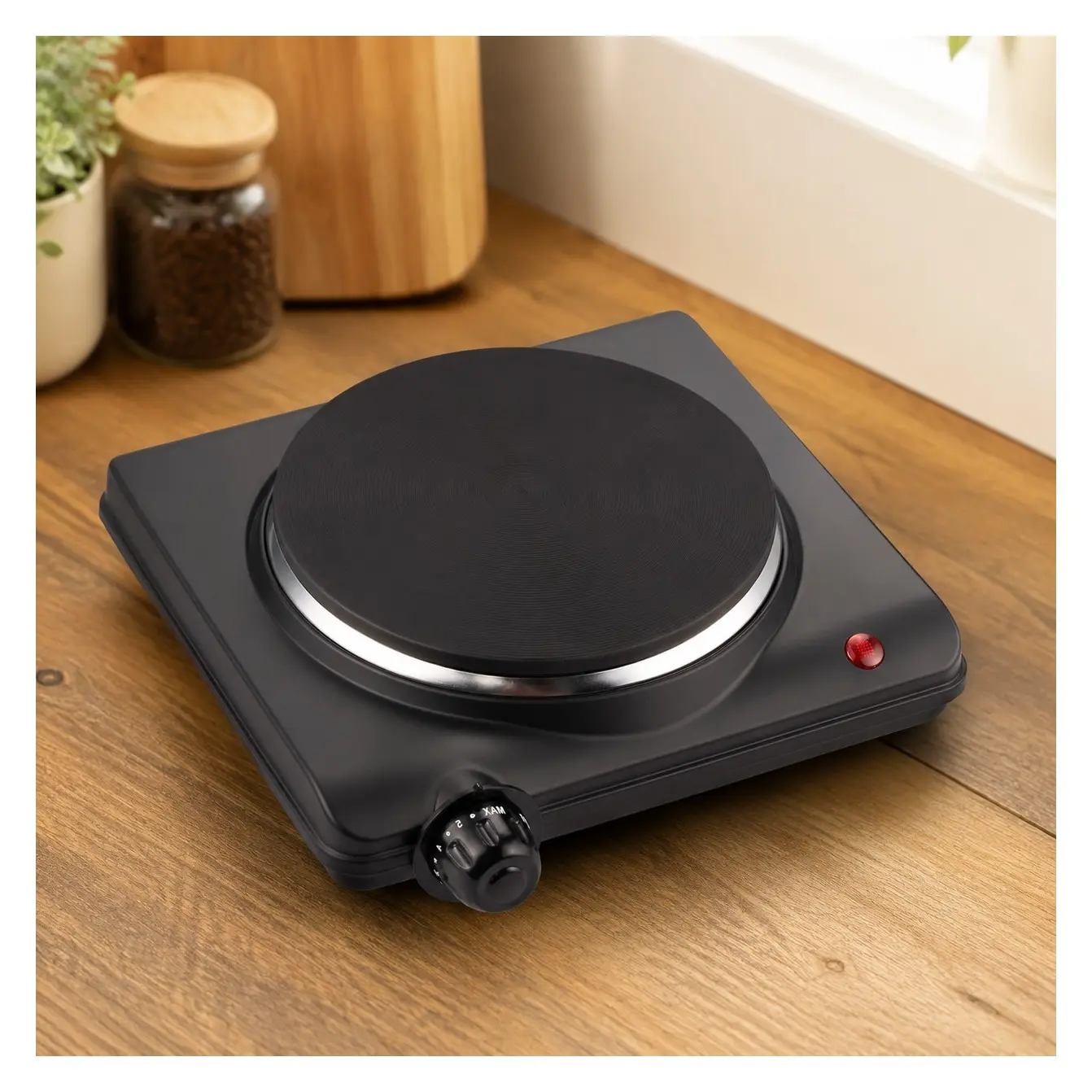 Electric Burner, 1000W Cast Iron Hot Plate, 7 Heat SettingsGift