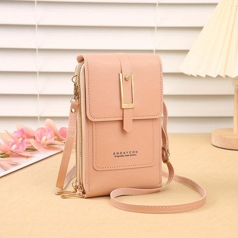 1pc Slanted Crossbody Bag, Fashionable Key Bag Slanted Small Bag, 5pc Color Choices, Simple and Versatile Shoulder Bag, Multifunctional Vertical Coin Purse