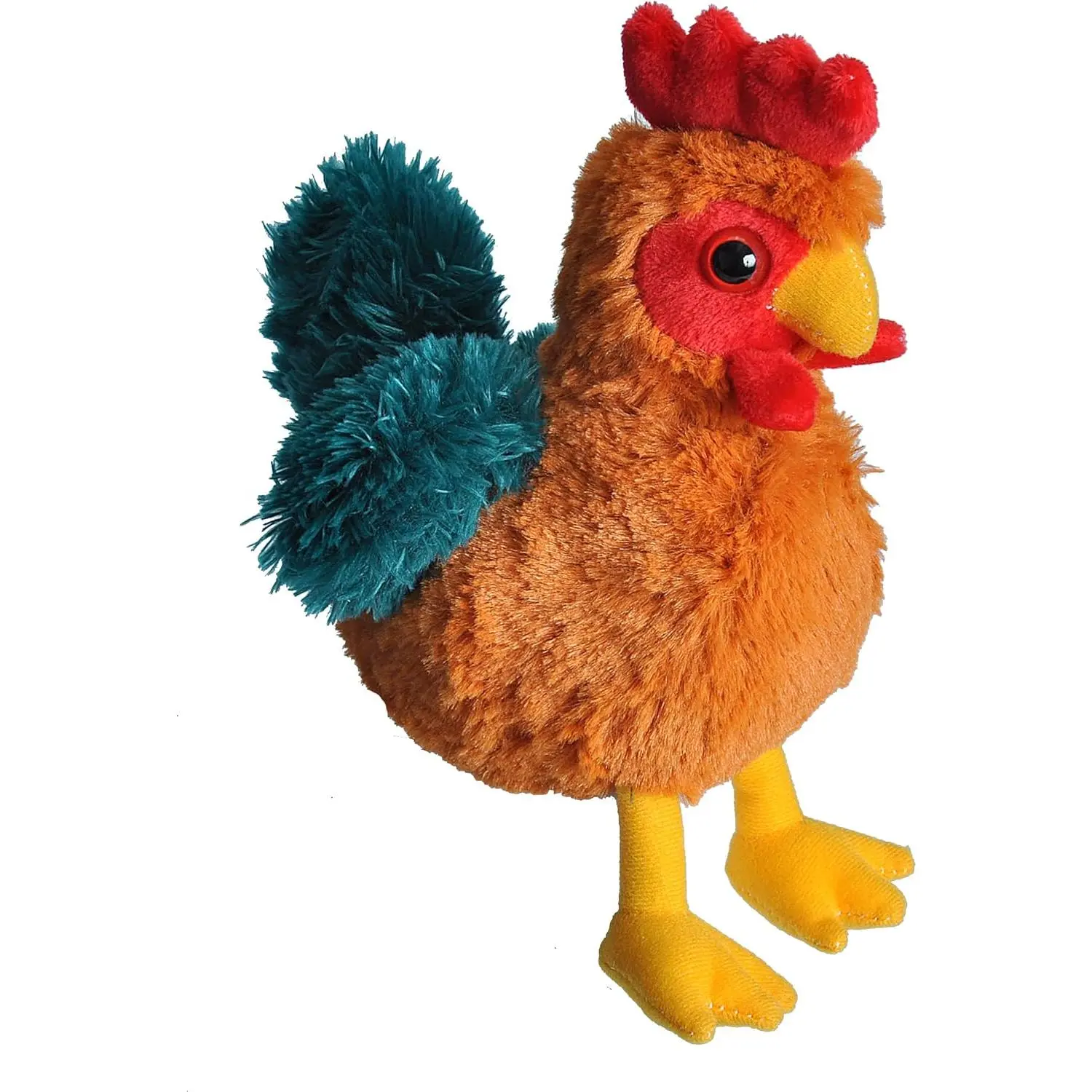 Wild Republic 7-in Animal Theme Soft Fabric Hug'Ems Rooster Plush Stuffed Toy - Unisex Stress Relief Toy, Lifelike Birthday Gift with Learning Value, Surface Washable, House Decoration