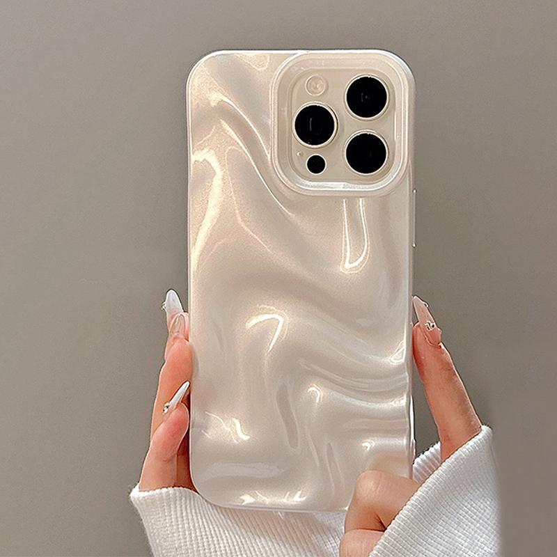 Marble Pattern Wave Smartphone Casing, Aesthetic Shockproof Protection Phone Protector Cover, Cellphone Accessory Compatible with iPhone 17 Pro Max/17 Air/16 Pro Max/16/16 Pro/16 Plus/15/15 Pro Max/15 Pro, Shockproof Protective Casing