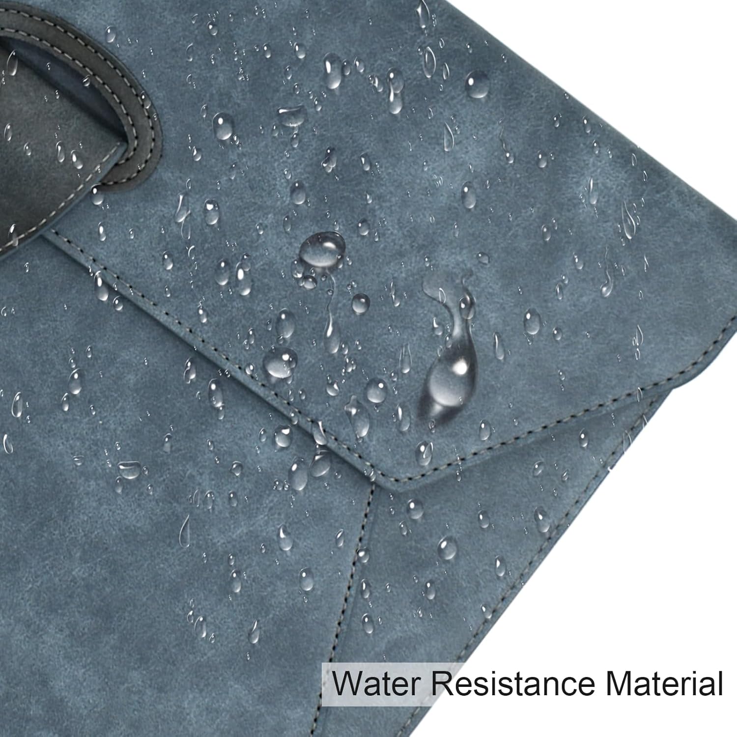 PU Leather File Folder Document Organizer Holder  Filing Envelope Case with 2 Pockets, A4 Portfolio Folder with  Snap Button Closure (Blue)