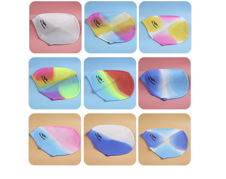 Silicone swimming cap Adult and child universal waterproof ear protection swimming cap