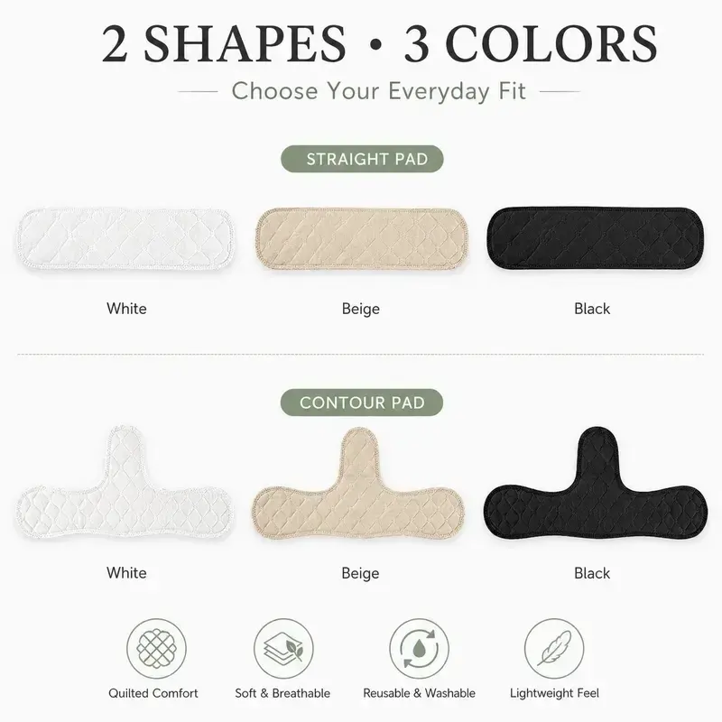 Moisture-Wicking Sports Underwire Pad, Reusable Cotton Fabric Liner, Washable Sweat-Proof Inner Padding, Ideal for Active Wear