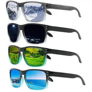 4 Pack Square Frame Sunglasses for Men and Women, Vintage Retro Colorful UV400 Polarized Sunglasses Set, TR90 Lightweight Durable Nylon Frames, Fashion Driving Outdoor Beach Everyday Casual Shades