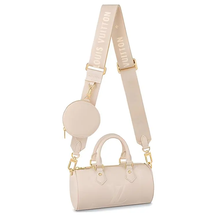 Women's Louis Vuitton Papillon BB Handbag - Monogram Canvas, Smooth Calfskin, Detachable Round Coin Pouch, Cream Beige, Butterfly-Shaped Contemporary Women's Handbags, Butterfly-Shaped Women's Handbags