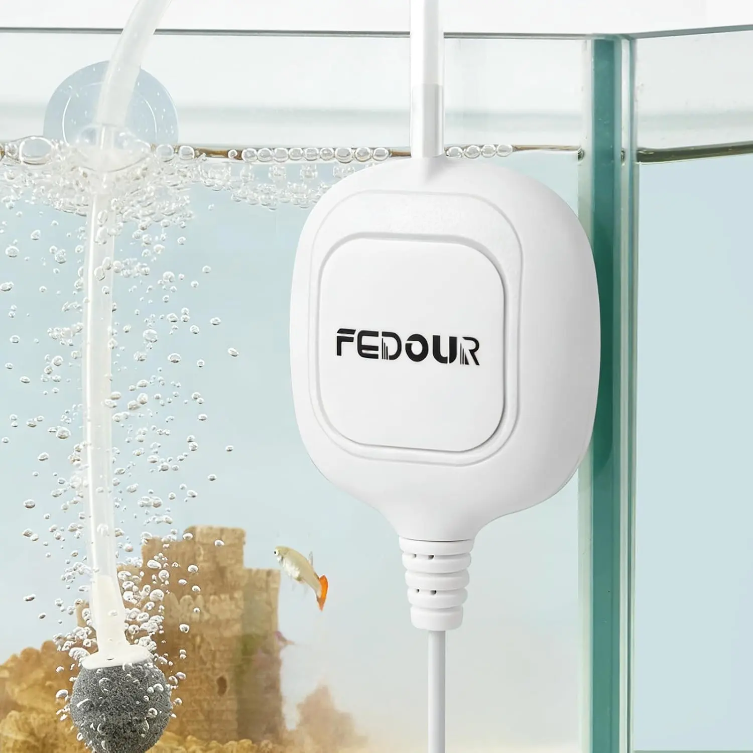 Nano Ultra Quiet Fish Tank Aerator Fish Tank Bubbler Pump for Up to 10 Gallon Betta Tank Fish Bowl