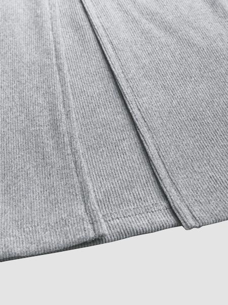 Women's Slim-Fit Long Sleeve Knitted T-Shirt Set, Elegant A-Line Skirt, Spring & Fall Fashion, Basic Style, Moderate Fabric