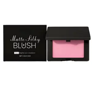 Matte Silky Oil-Free Lightweight Pigmented Blush - Longwear, Sweatproof, Buildable Velvety Powder Blush, Compact with Built-In Mirror for Daily Natural Youthful Flush Makeup