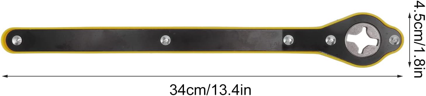 Labor Saving Long Handle Ratchet Wrench, 13.4in Steel Ratchet Spanner Strong Tool Hard Wrench for Wheel Tire Removal Repair