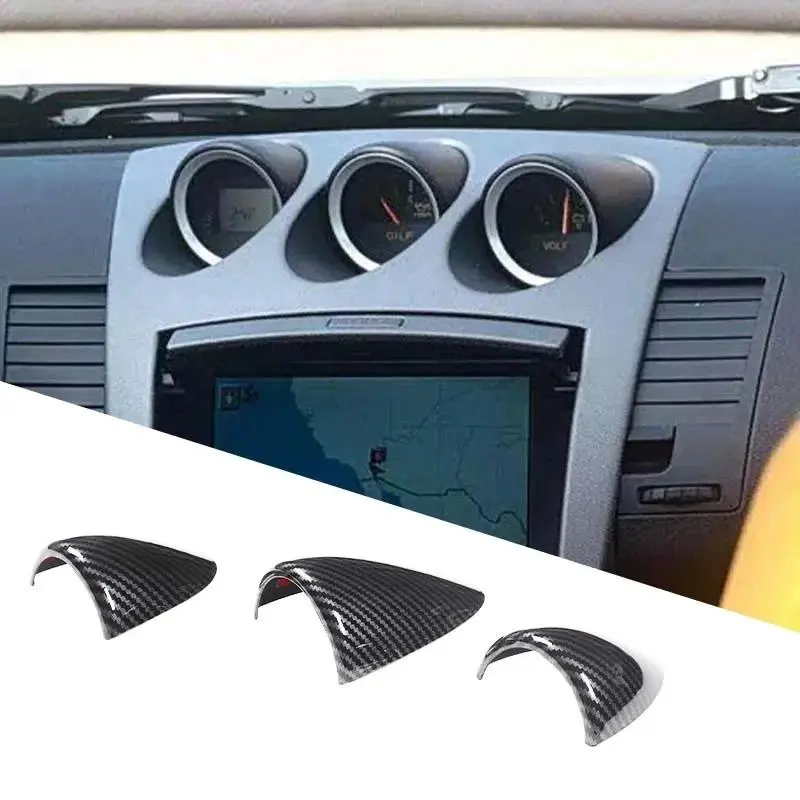 3Pcs ABS carbon fiber For Nissan 350Z 2003-2006 car dashboard clock watch decorative ring sticker car stickers car decals Car Dashboard Decorations car interior accessories