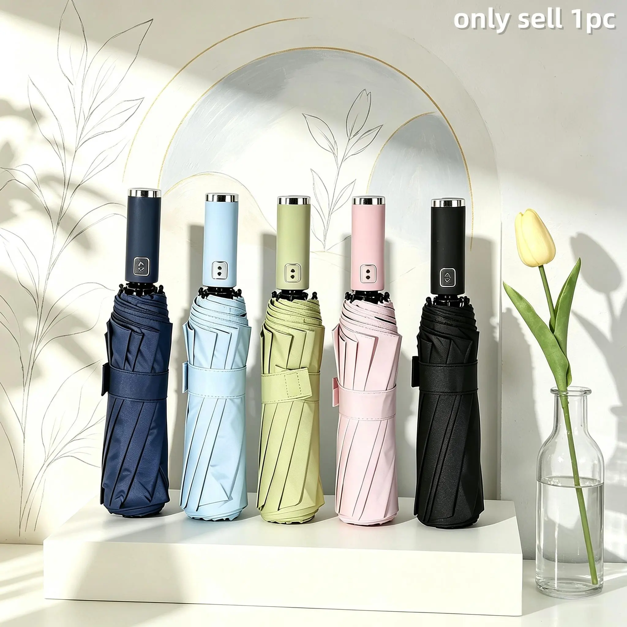 10-Bone Automatic Umbrella, Sunscreen Folding Sun Umbrella, Outside Travel Umbrella, Portable & Durable Design, Perfect for Outdoor Use