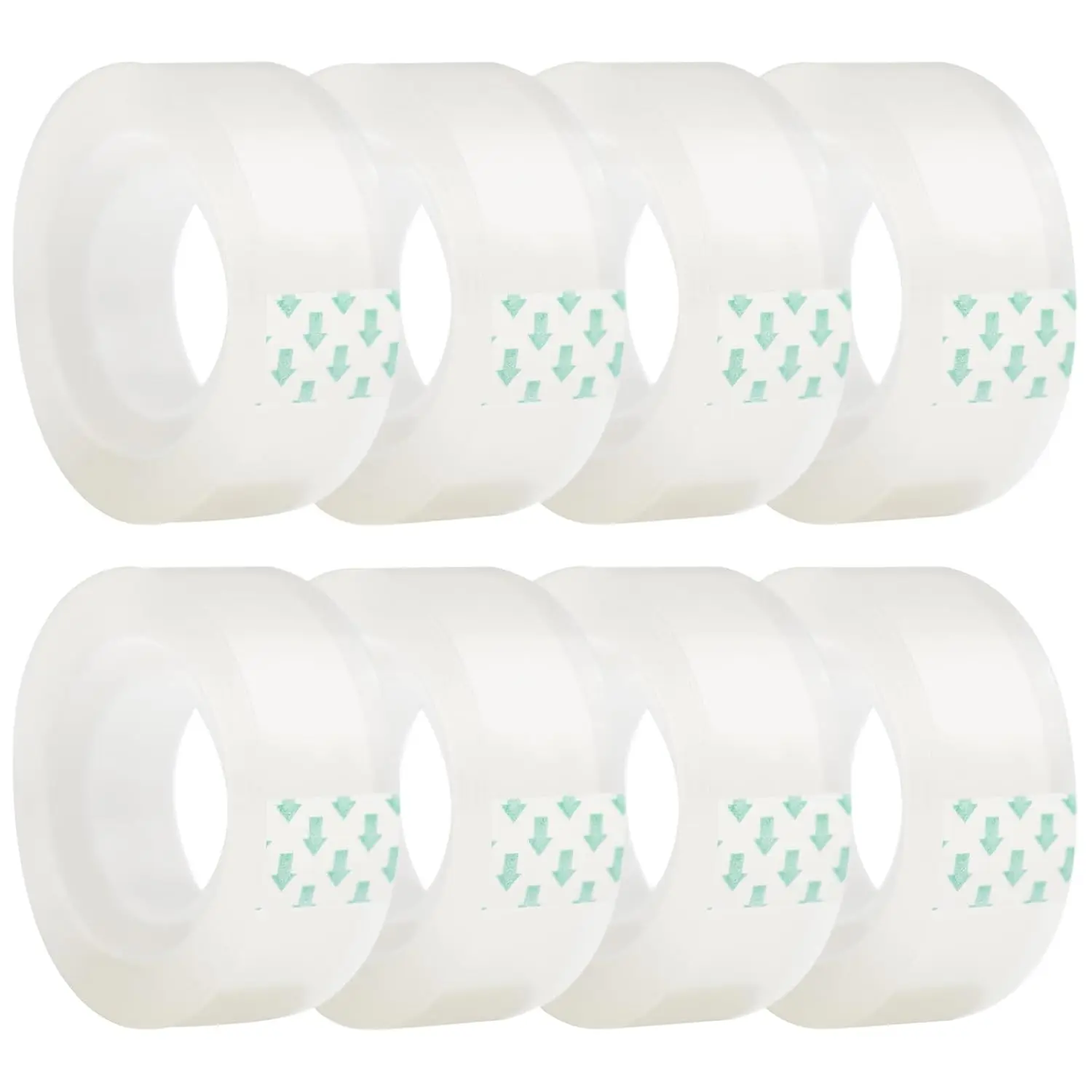 8 Transparent Dispenser Refill Rolls, Sturdy Not-Easily-Torn Adhesive Tape (0.7in x 27.3yd) for Office Users & School Tasks