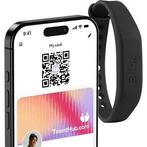 NFC Wristband - Digital Business Card - Instant Share via Tap - Compatible with iPhone & Android (Black)