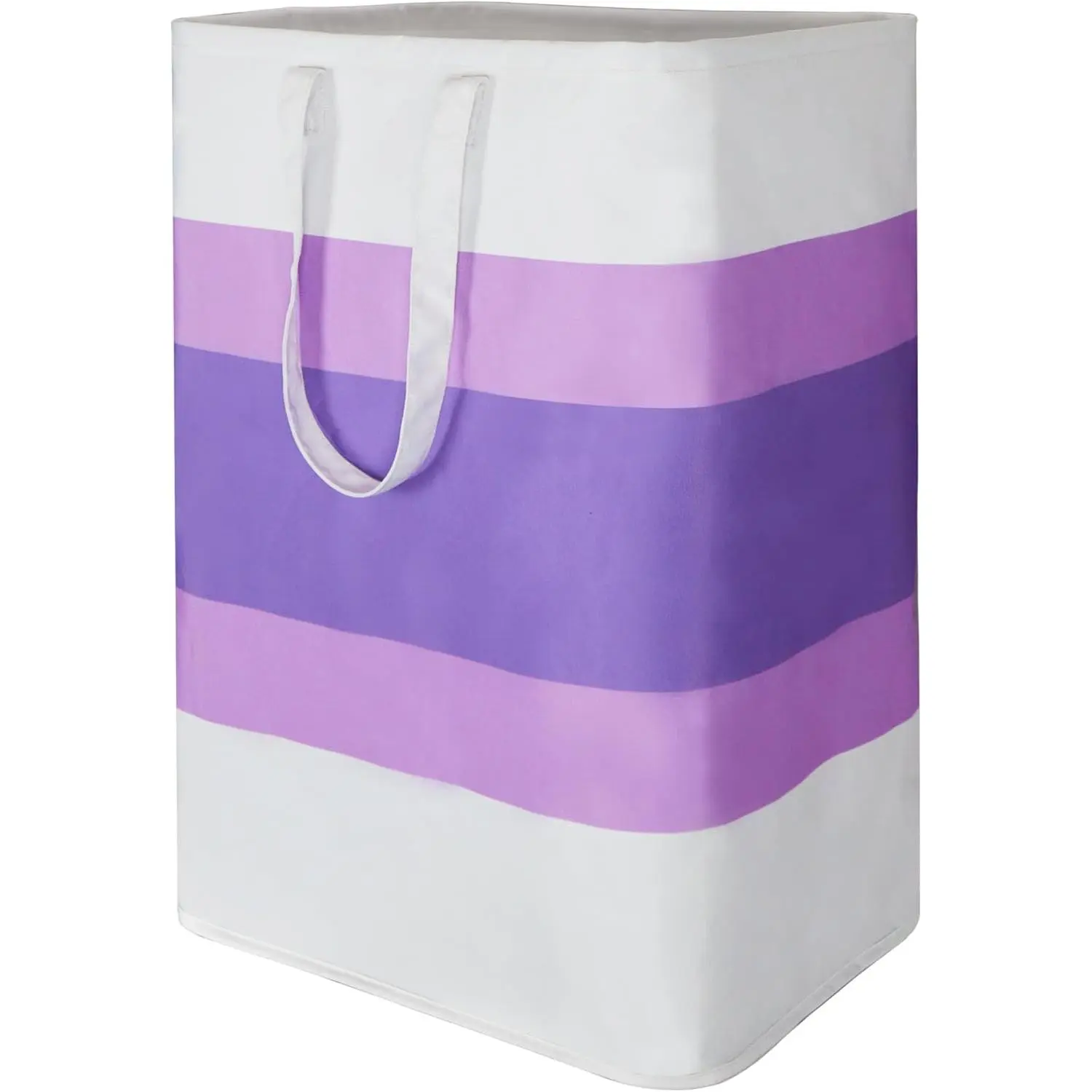 Stylish Freestanding Laundry Hamper with Waterproof Liner,72L Foldable Laundry Basket with Portable Handles Space-saving Storage Basket for Bedroom,Bathroom,Laundry Room,Easy Carry to Travel (Purple)