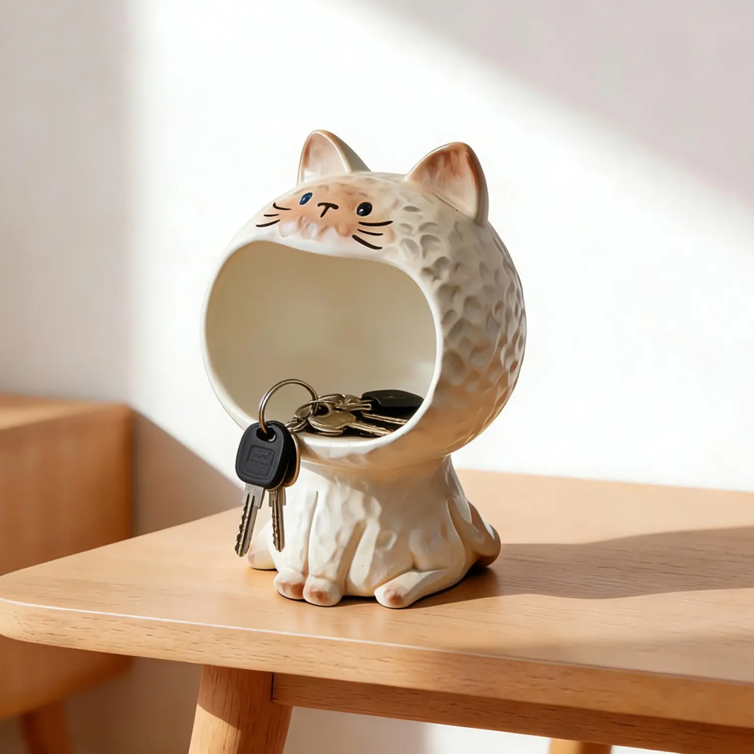 Cute Siamese Cat Living Room Entryway Storage Ornament, Creative Home Decor, TV Cabinet Gift, Resin Sculpture, Unique Interior Accessory