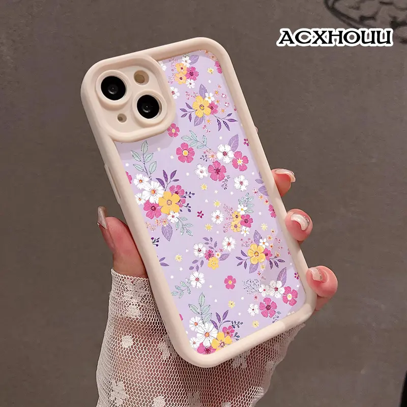 TPU Smartphone Case, Lilac Soft Wildflower Pattern Protective Cover for iPhone 17/16 E Pro Max/15 Plus/14/13/12/11/XS/XR - Shockproof, Anti-Slip, Rugged, Durable Cellphone Handheld Devices Accessories