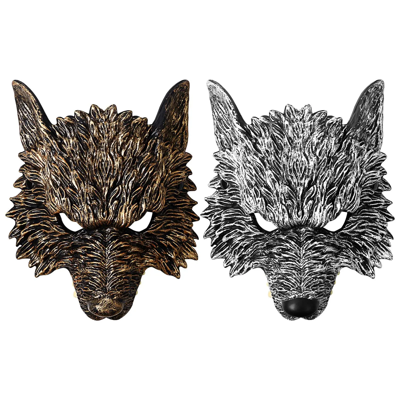 Steampunk 3D Werewolf Half Face Mask Animal Cosplay Party Costume for Halloween