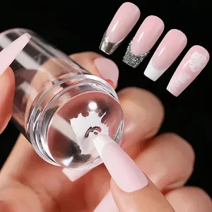 Quick French Manicure Tool Kit with Transparent Silicone Stamp & Scraper, Professional Nail Tools for Salon Quality at Home Results