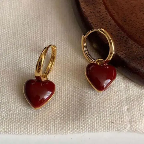 Vintage Heart Shaped Dangle Earrings, High Quality Earrings, Fashionable Romantic Jewelry for Women, Trendy All-match & Exquisite Jewelry for Birthday Gift, Trendy Fashionable Accessories, Earrings Dangling