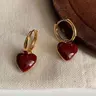 Vintage Heart Shaped Dangle Earrings, High Quality Earrings, Fashionable Romantic Jewelry for Women, Trendy All-match & Exquisite Jewelry for Birthday Gift, Trendy Fashionable Accessories, Earrings Dangling