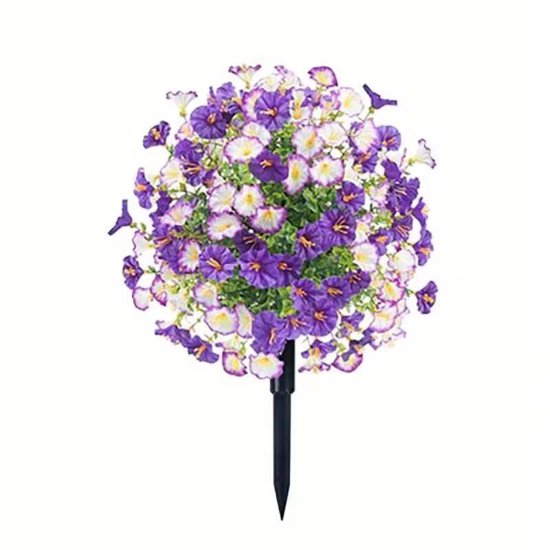 Artificial Flower Trumpet Flower With Ground Stake For Garden Decoration, Eucalyptus Artificial Flower Decoration, Artificial Green Plant, Suitable For Garden, Courtyard, And Outdoor Decoration