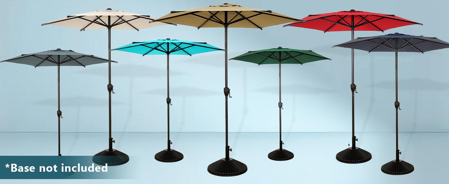 7.5FT Lyon Outdoor Patio Umbrella Outdoor Table Umbrella with Push Button Tilt and Crank Market Umbrella 6 Sturdy Ribs UV Protection Waterproof for Garden Deck Backyard Pool Beige